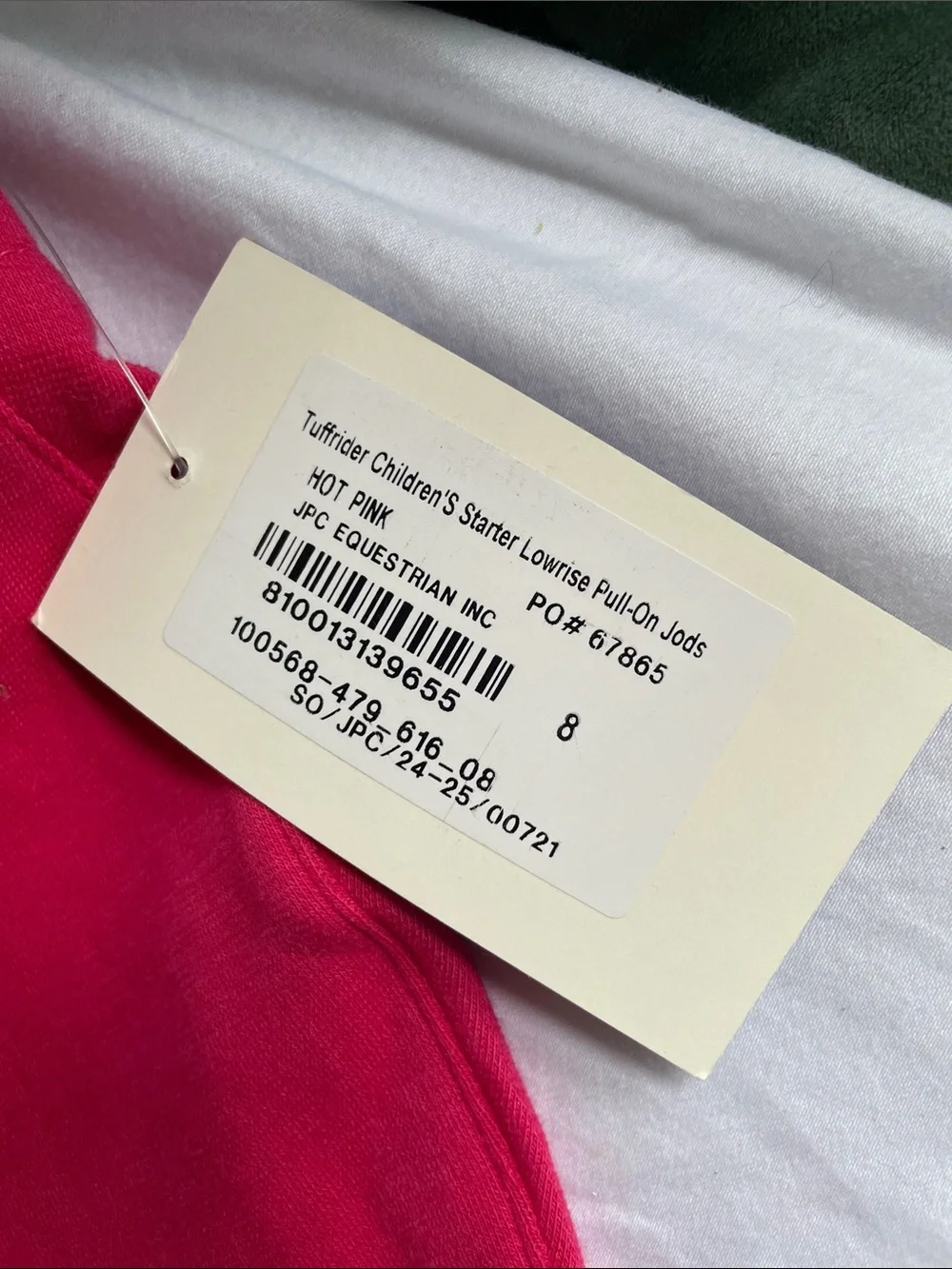 NWT Tuffrider Pants Equestrian Riding Breeches Leggings Size 8 Pink Horse Girl